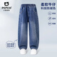 小豬班納（PEPCO）男童牛仔褲2026新款休閑褲子兒童直筒褲春秋款男孩耐磨柔軟褲子 【耐磨耐穿防褪色春秋款】04 150 【推薦體重68-80斤】