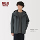 MUJI男式 不易沾水風(fēng)帽夾克 男士長(cháng)袖外套25年冬季 男裝 AD0X5A5A 煙熏藍色 XL (180/104A)