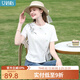 艾蓓怡白色國風(fēng)新中式刺繡短袖T恤上衣女2026夏季新款收腰顯瘦 米白 L