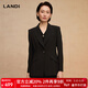 藍地（LANDI）赫本風(fēng)優(yōu)雅通勤西裝外套西服一?？坌奚鞳L女2025春新品 石墨黑 L