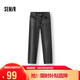 森馬（Semir）森柔|牛仔褲女夏季半松緊腰長(cháng)褲ins潮顯瘦女士直筒褲103325124002