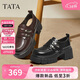 他她TATA鋼琴家黑色樂(lè )福鞋女厚底牛津鞋 黑色 35