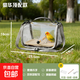 鸚鵡便攜外帶包小鳥(niǎo)外出包外帶鳥(niǎo)籠鸚鵡籠家用鳥(niǎo)類(lèi)倉鼠小寵便攜包 小鳥(niǎo)包-灰色+鳥(niǎo)喂食杯