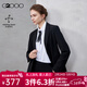 G2000【多面彈性/商場(chǎng)同款】女裝2025秋冬厚款商務(wù)通勤西裝套裝 西服-彈力肌理感-黑色修身 L （38）