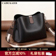 caibukaier新款牛皮包包女包輕奢水桶斜挎包媽媽包實(shí)用生日禮物送女友送老婆 【黑色】高級感送女朋友高檔 時(shí)尚休閑百搭單肩包