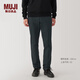 MUJI男式 起毛 絲光斜紋修身褲男士長(cháng)褲子冬季款休閑褲 AE0XZA4A 深灰色 79cm 175/78A