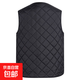 中老年加絨加厚馬甲加厚中老年棉背心加絨坎肩短款爸爸裝大碼馬夾 黑色大格馬甲 2XL