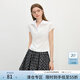 范思藍恩翻領(lǐng)V型領(lǐng)顯瘦T恤女2025夏新款氣質(zhì)百搭修身正肩上衣2401 白色 M