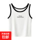 短款小吊帶女內搭外穿瑜伽運動(dòng)背心夏季防走光螺紋棉字母打底上衣 白色 XL