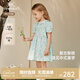 英氏（YEEHOO）女童連衣裙夏季短袖純棉碎花裙新中式女寶裙子2025新款公主裙 復古梨枝 100 cm