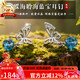 石玥珠寶海藍寶銀耳釘耳環(huán)女士款 天然水晶耳掛耳飾 附鑒定證書(shū) 蝶海聆款
