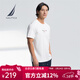 諾帝卡（NAUTICA）【商場(chǎng)同款】男裝25春夏新款索羅娜涼感圓領(lǐng)短袖T恤男TO5207 白色1BW L