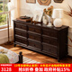入林選木斗柜全實(shí)木九抽屜大尺寸臥室電視柜美式客廳靠墻白蠟木斗櫥收納柜 大九斗柜長(cháng)1.8米白蠟木 深胡桃色