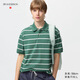 優(yōu)衣庫合作款/男裝女裝快干POLO衫/短袖條紋T恤485565 55 青綠色 L