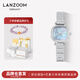 LANZOOM藍族海藍滿(mǎn)天星手表女士鑲鉆小銀表時(shí)尚氣質(zhì)職場(chǎng)腕表 送女友禮物 海藍滿(mǎn)天星