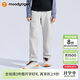 moodytiger兒童長(cháng)褲抓絨拒水25年冬季新品男童運動(dòng)褲保暖防風(fēng)梭織女童褲子