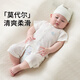 嬰兒連體衣夏季薄款哈衣一歲女寶寶夏裝莫代爾衣服新生外出抱抱服 【冰絲莫代爾】白色 開(kāi)襠款 66cm （0-3個(gè)月寶寶）