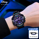 迪士尼（Disney）手表男學(xué)生潮流運動(dòng)防水青少年初高中生多功能雙顯電子表炫酷黑紫