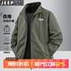 JEEP SPIRIT吉普夾克男春秋外套休閑上衣立領(lǐng)百搭商務(wù)透氣舒適簡(jiǎn)約中青年外套 軍綠 XL (建議145-160斤)