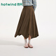 熱風(fēng)（Hotwind）商場(chǎng)同款女士半身裙2026年春季新款時(shí)尚松緊腰顯瘦不規則半裙女 02棕色 L