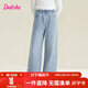笛莎（DEESHA）官方童裝女童褲子春秋新款大童女孩兒童時(shí)尚洋氣童趣裝飾牛仔褲 淺牛仔藍 140