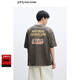 太平鳥(niǎo)男裝【晚心聯(lián)名】重磅刺繡短袖T恤夏新款后背印花青年體恤 棕色 第一批 3XL