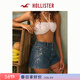HOLLISTER25夏Y2K碎花刺繡高腰熱褲牛仔短褲女裝349-5297 深色 24 160/60A 00標準版