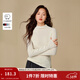 茵曼2025冬季女裝新款新年紅裝休閑半高領(lǐng)綿羊毛針織衫保暖打底衫毛衣 白色 S