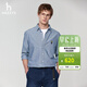 哈吉斯（HAZZYS）男裝 春季日常通勤男襯衣【PHIZ系列】純棉長(cháng)袖襯衫男 藏青色NV XL （180/100A 50）