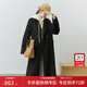 范思藍恩22FS4099西裝式雙面呢子大衣女中長(cháng)款秋冬韓系羊毛呢外套 氣質(zhì)黑 M