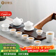 金鑲玉茶具套裝茶壺杯蓋碗羊脂玉白陶瓷送禮盒高檔家用 清香雅韻 