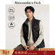 Abercrombie & Fitch美式舒適保暖菱格LOGO拉鏈羽絨背心馬甲25秋冬男裝132-5207 黑色 L (180/108A)