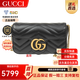 古馳（GUCCI）女包Marmont馬蒙牛皮鏈條單肩包GG經(jīng)典斜挎包女士七夕情人節禮物 mini 16.5cm 黑色 酷奇女包