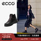 愛(ài)步（ECCO）休閑鞋女 女士高幫厚底增高牛皮休閑鞋 蹤跡220703 HL 黑色22070351052 37