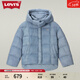 Levi's李維斯冬季女士保暖寬松簡(jiǎn)約休閑時(shí)尚顯瘦排骨羽絨服外套 藍色 M