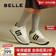 百麗（Belle）跑道家族復古小金甘德訓鞋女商場(chǎng)同款阿甘鞋休閑運動(dòng)鞋D2C1DAM5 白色 【小金甘1.0】 37 (235mm)