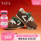 他她（TATA）TATA德訓鞋2025秋新款厚底阿甘鞋女透氣 棕/白AM6 37