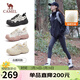駱駝（CAMEL）登山鞋休閑鞋女3.0閃電丑萌鞋 L24A202722R 米/銀/黑(加絨) 36