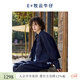 EIN時(shí)髦知識分子 EIN言工匠牛仔明線(xiàn)設計箱型復古夾克女春新款 墨藍 M