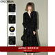 COCOBELLA[竹影拓印]新中式絲絨連衣裙小黑裙國風(fēng)襯衫裙FR0002-4 玄竹黑 L