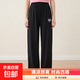 女童闊腿褲夏季薄款兒童冰絲褲子大童2025夏裝運動(dòng)褲女孩夏天長(cháng)褲 XGT-K58【黑色】夏季薄款 140
