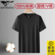 七匹狼 純棉T恤衫男夏季打底衣短t全棉短袖透氣汗衫寬松老頭衫內搭小白t V.領(lǐng)1件裝(黑色)打底/外穿/居家 3XL （身高180-190/170-200斤）