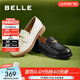百麗（Belle）簡(jiǎn)約百搭上班羊皮樂(lè )福鞋女通勤平跟女士單鞋B1983CM4 米色 37 (235mm)