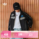 adidas寬松運動(dòng)立領(lǐng)夾克外套機車(chē)服男裝情人節阿迪達斯三葉草   黑色   M