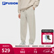 FILA FUSION斐樂(lè )潮牌針織長(cháng)褲男2026春季新款時(shí)尚寬松收口休閑褲 柔沙卡其-LK L 175/84A/L