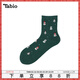 Tabio雪人圣誕襪子女秋冬保暖透氣吸濕可愛(ài)百搭中筒襪圣誕節禮物 圣誕綠（中國制） 1雙 均碼 (22.5-24.5cm)