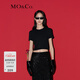MO&Co.【新中式】短袖T恤中式國風(fēng)盤(pán)扣斜門(mén)襟圓領(lǐng)修身短款摩安珂 黑色-第2批 M 165