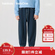 巴拉巴拉【balaOne】童裝男童加絨牛仔褲萊賽爾紅色新年拜年長(cháng)褲