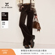 香影咖色燈芯絨闊腿褲女2025冬裝新款美拉德復古高腰休閑直筒褲子 咖色 L 165/68A/110-125斤