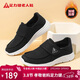 足力健老人鞋新款加絨樂(lè )福鞋保暖一腳蹬爸爸鞋男休閑鞋 6313K黑色41